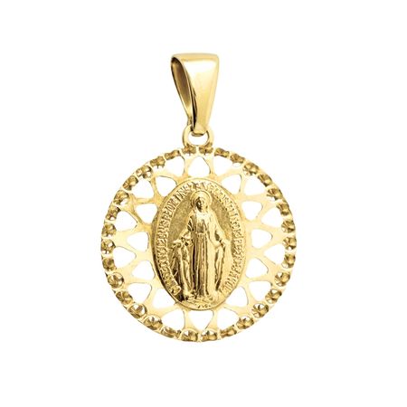 Medalik ozdobny Matka Boża Niepokalana ze złota pr. 585, 14K