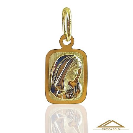 MEDALIK, PROSTOKĄTNY, BOZIA ZE ZŁOTA PR. 585
