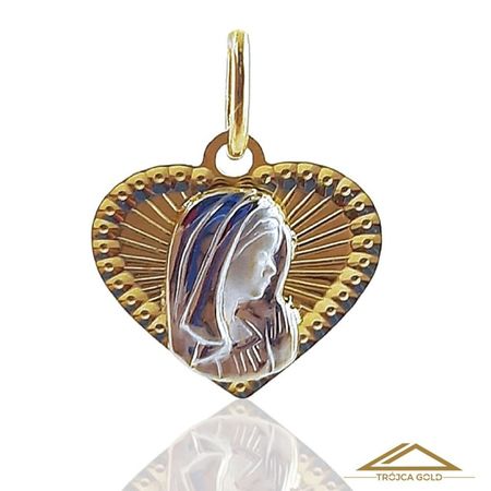 MEDALIK, SERCE, BOZIA ZE ZŁOTA PR. 585