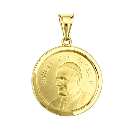 Medalik Święty Jan Paweł II 9,20 g ze złota pr. 585, 14K