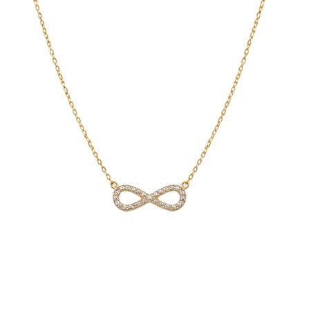 Nieskończoność z Cyrkoniami, Celebrytka 250 Złota 14k pr. 585