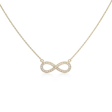 Nieskończoność z Cyrkoniami, Celebrytka 323 złota 14k pr. 585