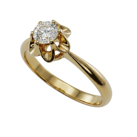 Piękny pierścionek z brylantem 0,38 ct, złoto pr. 750!