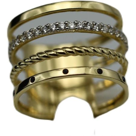 PIERŚCIONEK CZTERORZĘDOWY Z CYRKONIAMI