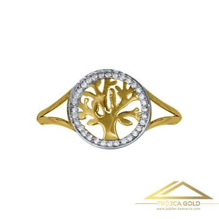 Pierścionek Drzewko Szczęścia W Kole z Cyrkoniami, próby 585