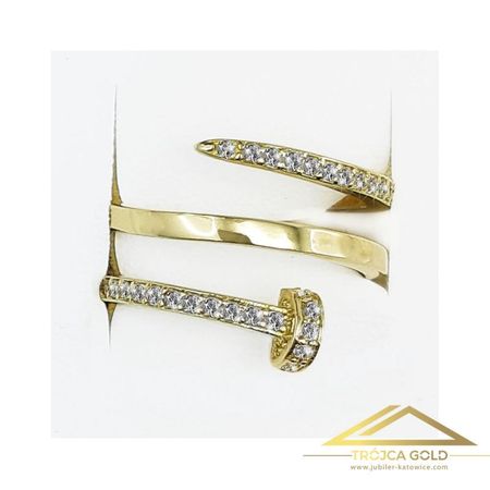 Pierścionek Gwóżdź, Potrójny z Cyrkoniami, próby 585