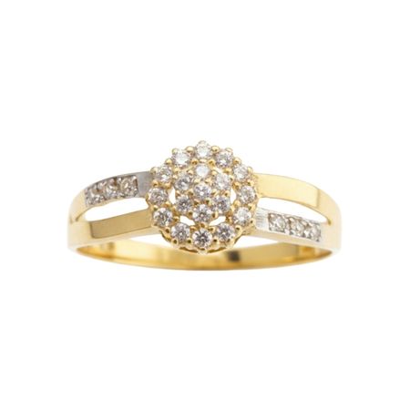 Pierścionek owal z cyrkoniami ze złota pr. 585, 14K