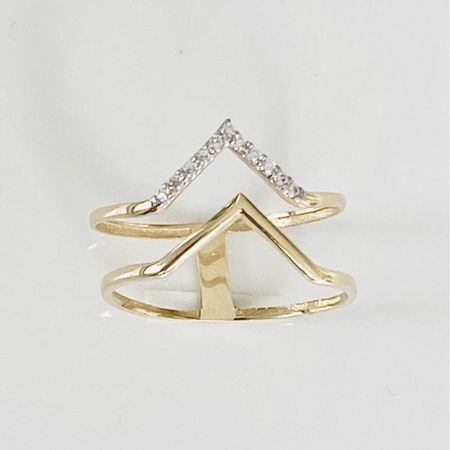 PIERŚCIONEK TRÓJKĄT Z CYRKONII