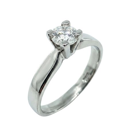 Pierścionek z brylantem 0,47 ct z Białego Złota 585