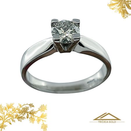 Pierścionek z brylantem 0,47 ct z Białego Złota 585