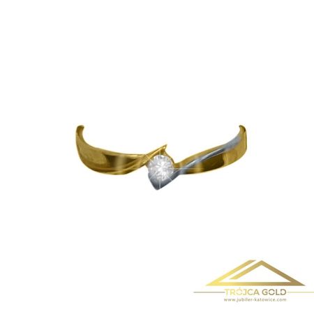 Pierścionek z Cyrkonią Oprawioną w Mijające Się Łapki, próby 585