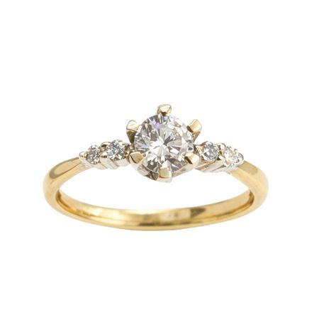 Pierścionek z kompozycją z cyrkonii 1,31 g ze złota pr. 585, 14K