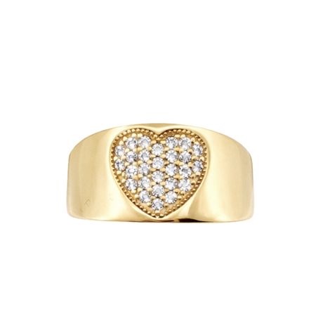 Pierścionek z motywem serca z cyrkonii ze złota pr. 585, 14K