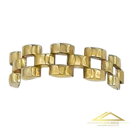 Pierścionek z Motywem Złotej Bransoletki do Zegarka, próby 585