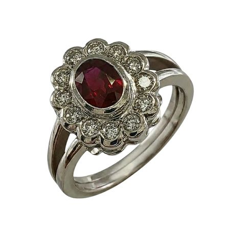 Pierścionek z Rubinem 1,40 ct i Brylantami