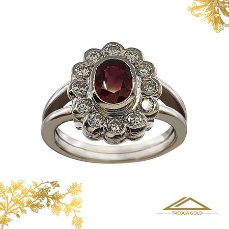 Pierścionek z Rubinem 1,40 ct i Brylantami