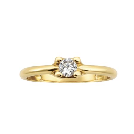 Pierścionek z subtelną cyrkonią ze złota pr. 585, 14K
