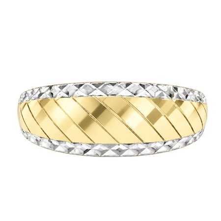 Pierścionek z wzorem 1,26 g z dwukolorowego złota pr. 585 , 14K