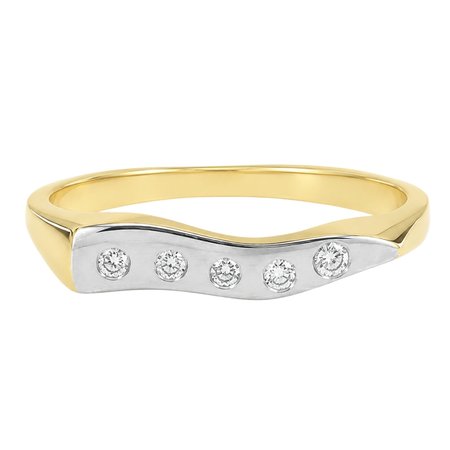 Pierścionek zaręczynowy z brylantami 0,075 ct z dwukolorowego złota pr. 585, 14K