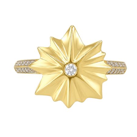 Pierścionek zaręczynowy z brylantami 0,14 ct ze złota pr. 585, 14K