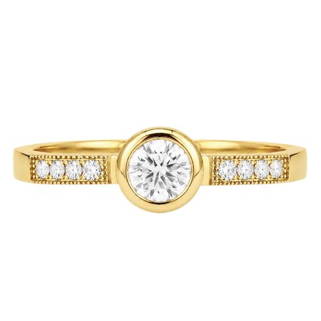 Pierścionek zaręczynowy z brylantami 0,15 ct ze złota pr. 585, 14K