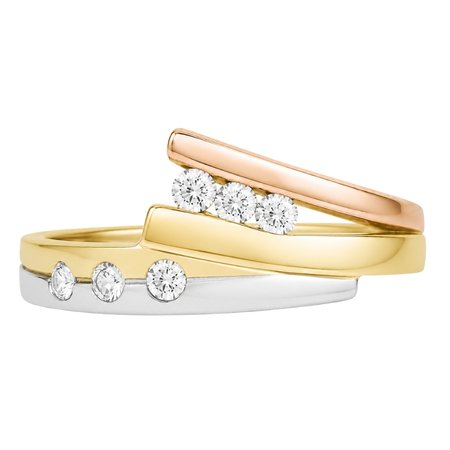 Pierścionek zaręczynowy z brylantami 0,18 ct z wielokolorowego złota pr. 585, 14K