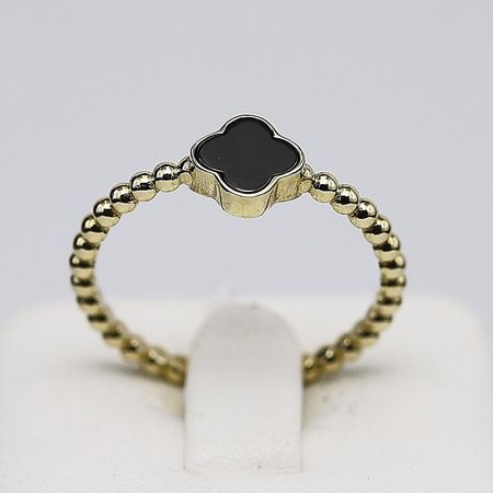 Pierścionek Złoty Czarna Koniczynka 1.72g