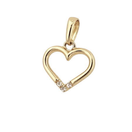 Zawieszka serce z trzema cyrkoniami ze złota pr. 585, 14K