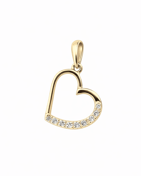Zawieszka serce z cyrkoniami ze złota pr. 585, 14K
