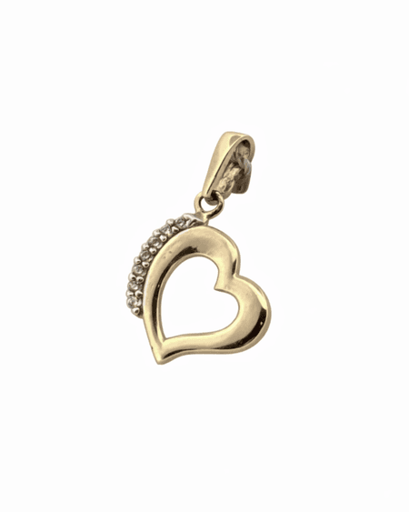 Zawieszka serce z cyrkoniami ze złota pr. 585, 14K