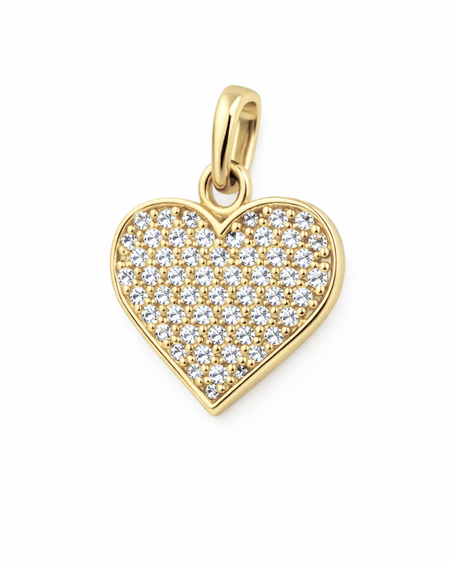 Zawieszka serce w całości wysadzane cyrkoniami ze złota pr. 585, 14K