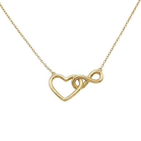 Serce z Nieskończonością,  Celebrytka złota 14k pr. 585