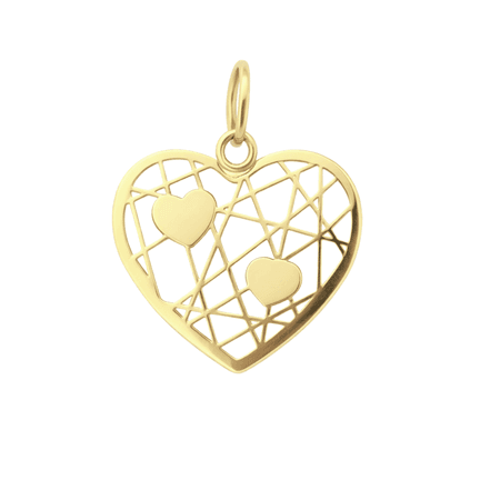 Zawieszka serce z geometrycznym wzorem ze złota pr. 585, 14K