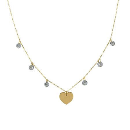 Serce z Wiszącymi Cyrkoniami, Celebrytka Złota 14k pr. 585