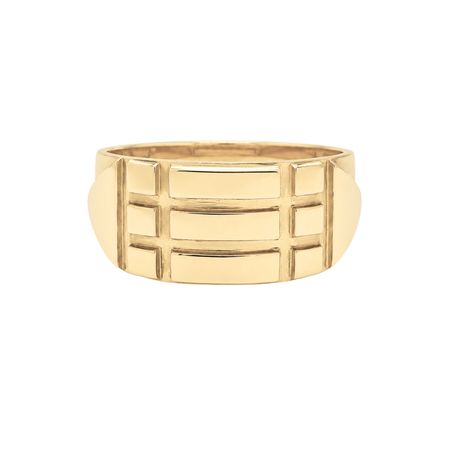 Sygnet z geometrycznym zdobieniem 10,48g, ze złota pr. 585, 14K