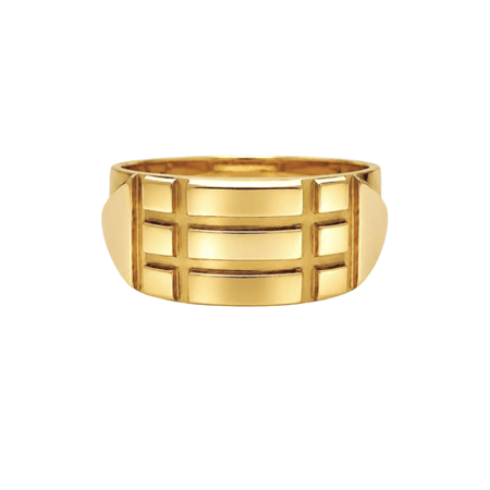 Sygnet z geometrycznym zdobieniem 10,48g, ze złota pr. 585, 14K
