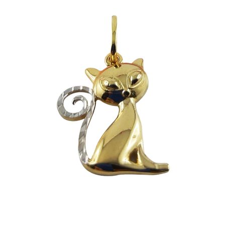 Wisiorek w kształcie kota ze złota pr. 585, 14k.