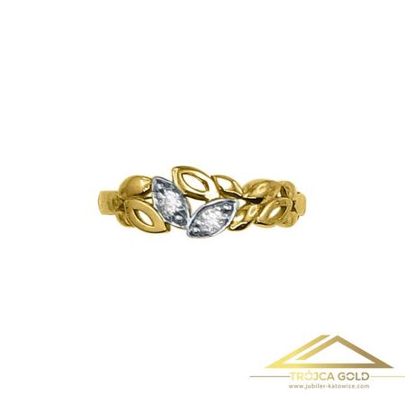 Wspaniały Pierścionek z Motywem Kwiatowym, próby 585