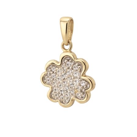 Zawieszka koniczyna z cyrkonią ze złota pr. 585, 14K