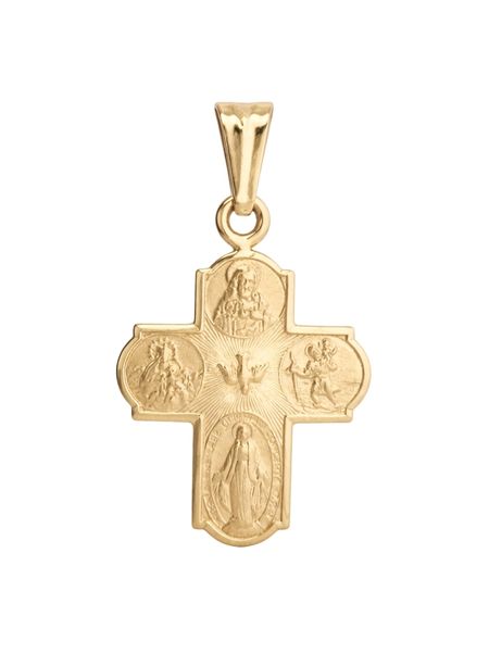 Zawieszka krzyż szkaplerzny ze złota pr. 585, 14K