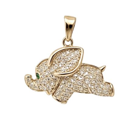 Zawieszka ozdobny słonik ze złota pr. 585, 14K