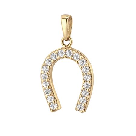 Zawieszka podkowa z cyrkoniami ze złota pr. 585, 14K