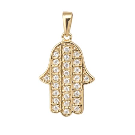 Zawieszka Ręka Fatimy z cyrkoniami ze złota pr. 585, 14K
