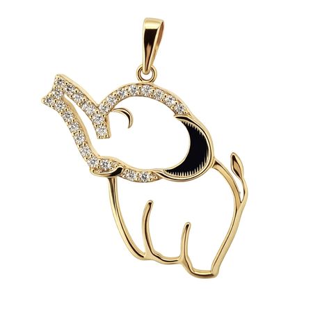 Zawieszka słoń z cyrkonią ze złota pr. 585, 14K