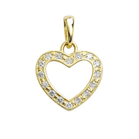 Zawieszka serce z cyrkonią większa ze złota pr. 585, 14K