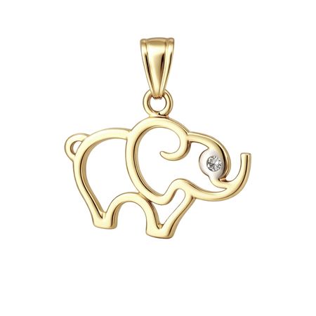 ZAWIESZKA Z MOTYWEM SŁONIA ZE ZŁOTA PR. 585, 14K