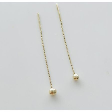 ZŁOTE KOLCZYKI PRZECIĄGANE Z KULECZKĄ 0,9g