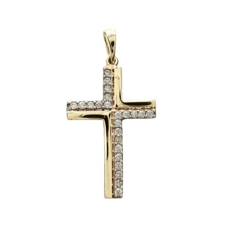 ZŁOTY KRZYŻYK  Z 23 CYRKONIAMI