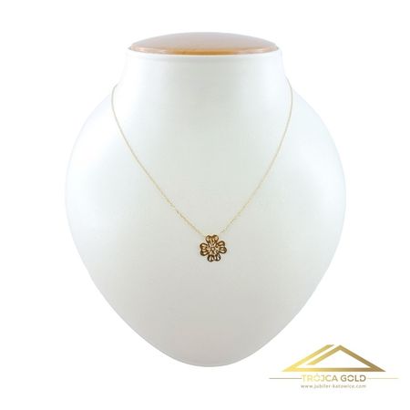 Złoty łańcuszek, celebrytka koniczynka ażurowa, 14k pr. 585