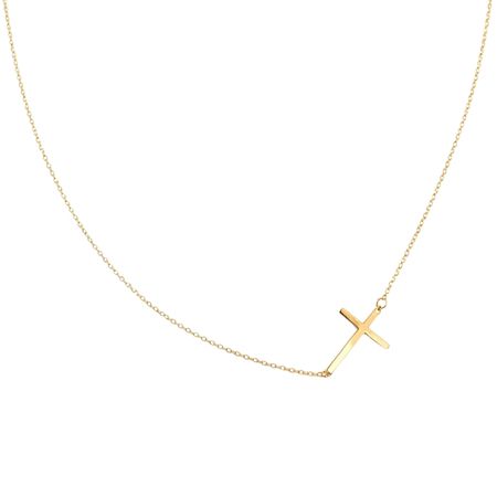 Złoty łańcuszek, celebrytka krzyżyk, 14k pr. 585